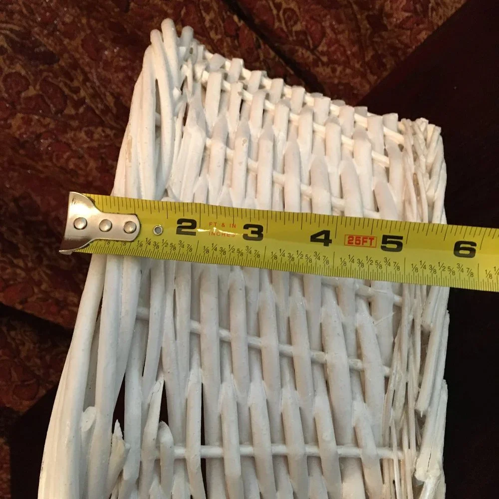 Vintage White Wicker Basket